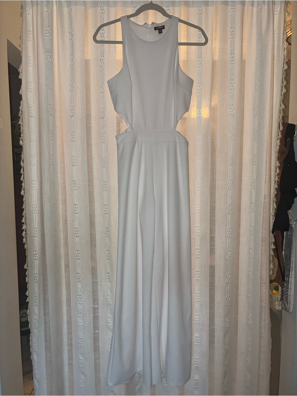 Express White Cutout Wide-Leg Jumpsuit